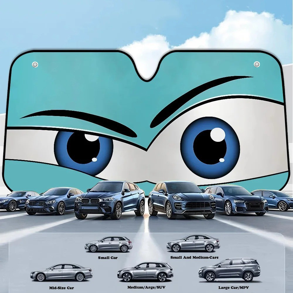 Cross-Border Dropshipping Amazon Hot-Selling Fun Eye-Shaped Car Sunshade for Windshield Sun Protection and Heat Insulation