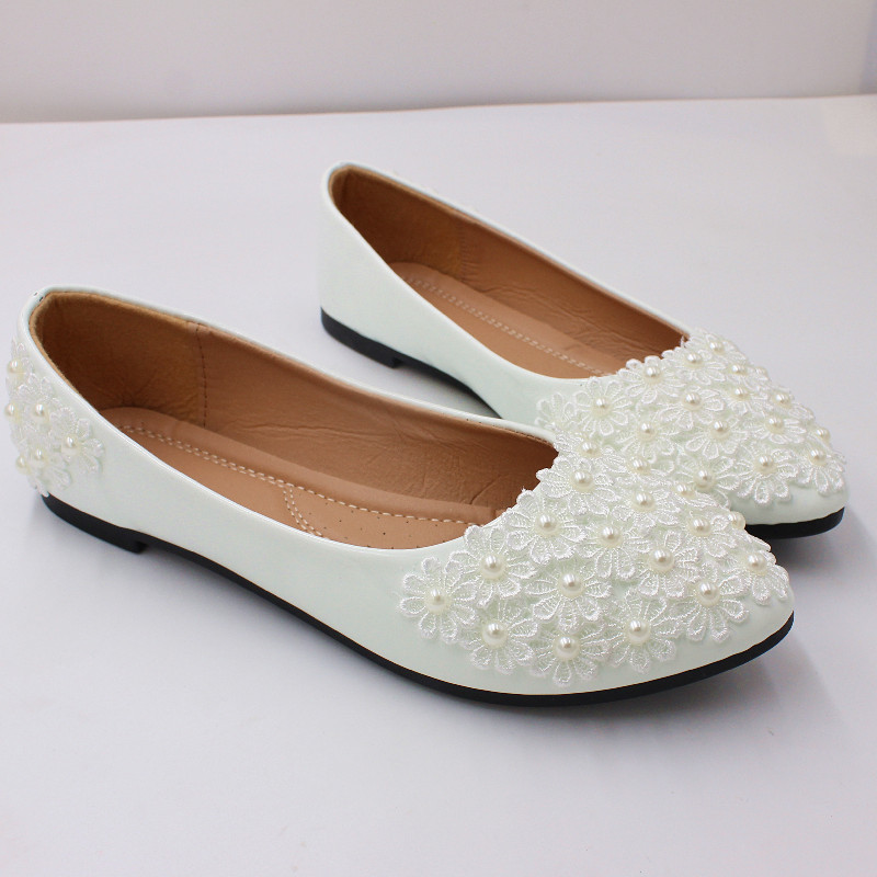 【星辰猫】白色大码平底婚鞋供货跨境新娘鞋新品时尚单鞋女BH2104