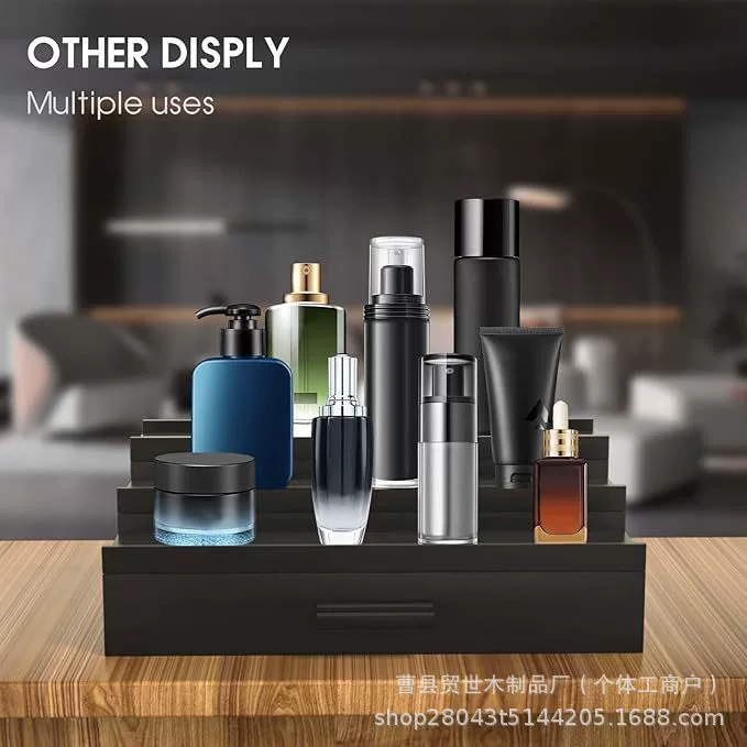 Деревянная мужская полка для хранения духов, настольный косметический органайзер для духов, стеллаж с выдвижным ящиком, ящик для хранения ювелирных изделий, держатель для духов
