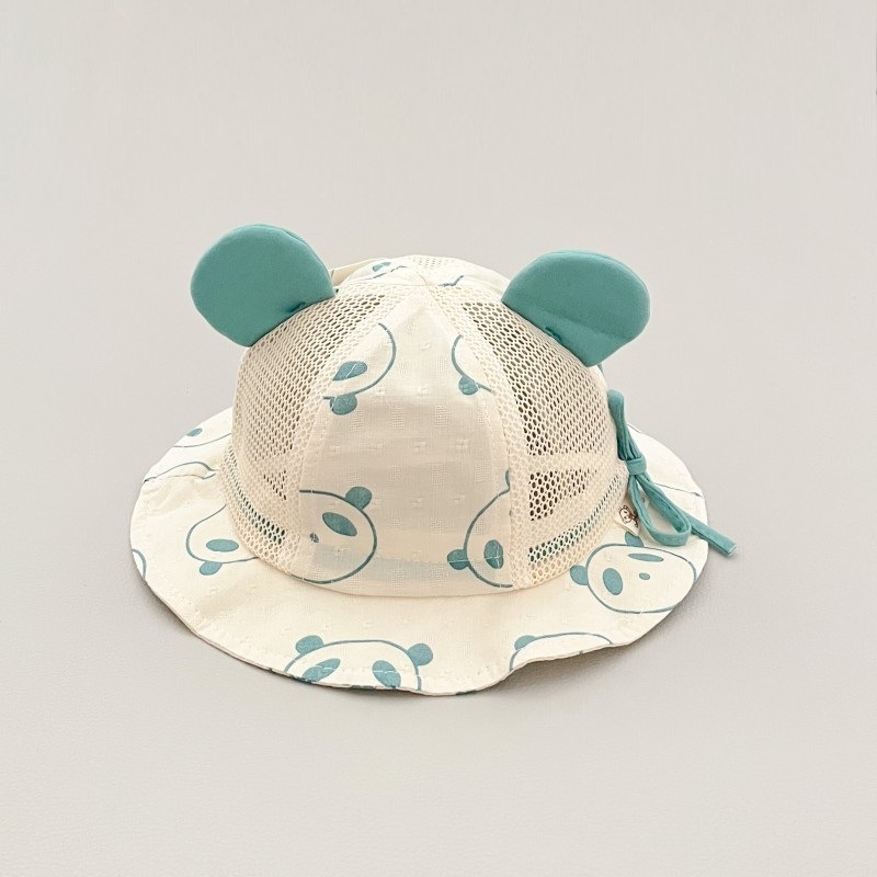 Sombrero de bebé sombrero de verano transpirable sombrero de pescador de niño lindo panda sombrero de bebé sombrero de sol delgado sombrero de sol de niña