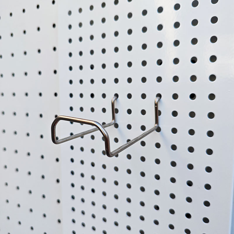 Accesorios de agujero de agujero de estante de almacenamiento gancho de agujero de herramientas de exhibición percha de acero inoxidable doble línea gruesa