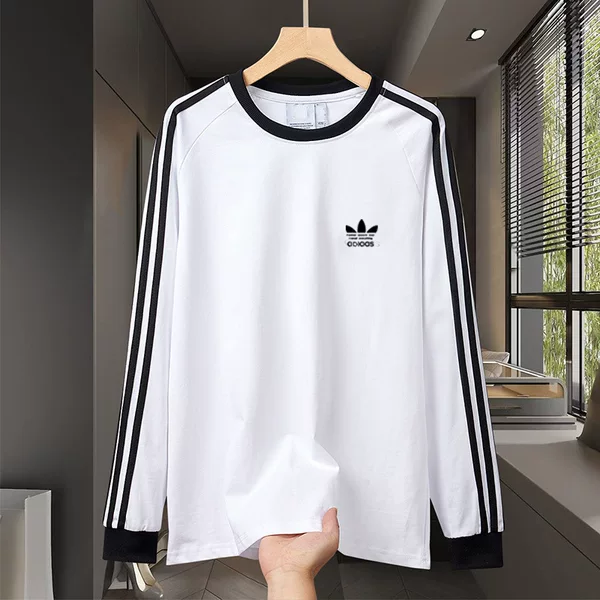 Is5826 Clover Embroidered Long-Sleeved T-Shirt Outer Wear Casual Sports Sweatshirt for Men and Women Spring & Fall Pullover