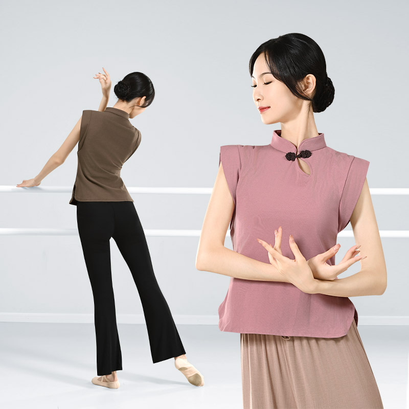 Danza clásica encanto corporal 2023 cheongsam de manga corta ropa de práctica de danza China ropa de danza moderna Ropa de baile de mujeres adultas
