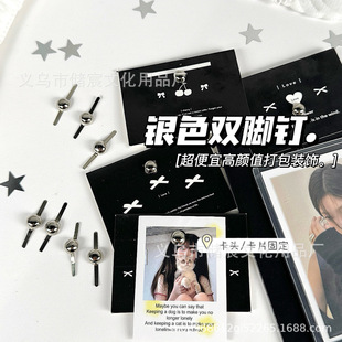 Blogger with silver double foot nail holder hand account gift packaging ins card fixed high color value diy accessories