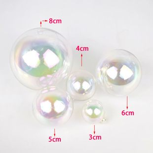 Symphony Christmas Ball Colorful Transparent Christmas Decoration Ball Pet Christmas Tree Pendant Birthday Party Decoration Ball