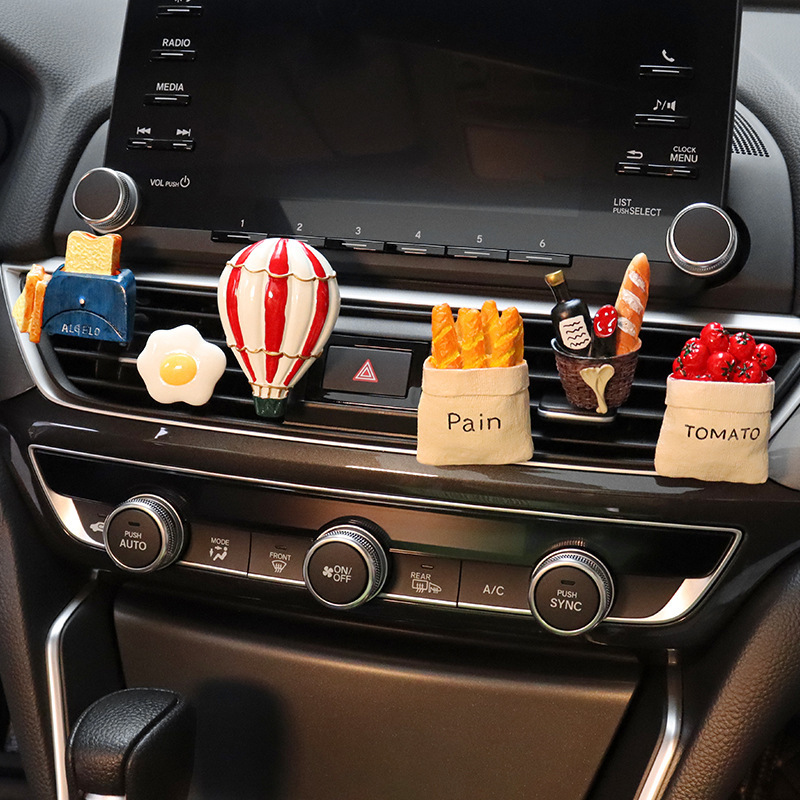 Clip de perfume de salida de aire de coche creativo 3d comida salida de aire tridimensional máquina de pan perfume decoración de coche