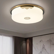 新中式全铜卧室吸顶灯现代简约客厅禅意餐厅阳台复古圆形房间灯具