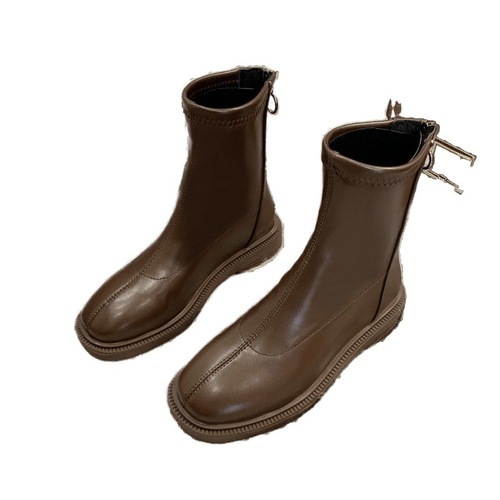 Slim Women's Boots 2025 Autumn Winter Summer Thin Single Boots Martin Boots Thick Sole Versatile British Style Short Boots