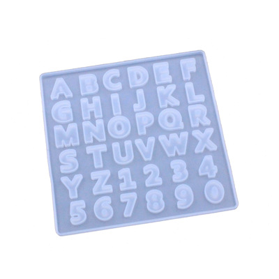 億鉑diy水晶滴膠模具 整板數字字母模具擺件裝飾字母矽膠模具