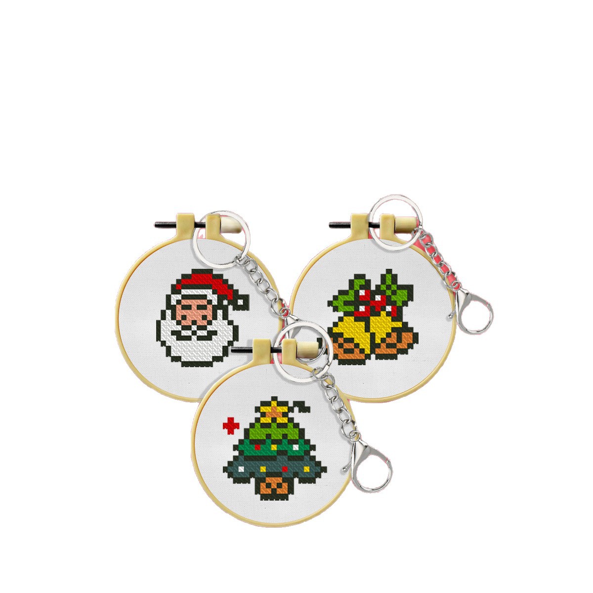 Nuevos productos transfronterizos de bordado cruzado de navidad llavero material paquete DIY niños bordados cruzados a mano bordados de bordado