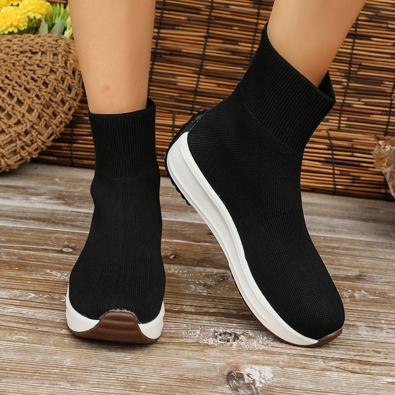 Women's Sock Boots High Top Elastic Running Shoes Casual Style_voghion.com