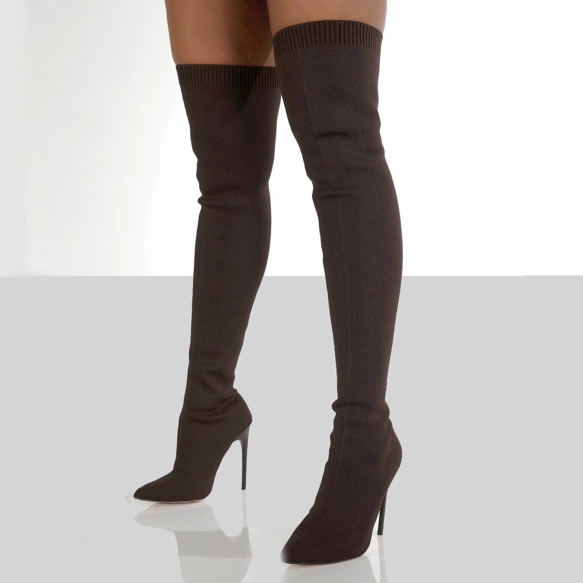 Autumn high boots pointy toe, high elastic socks, plus size, 2022 collection