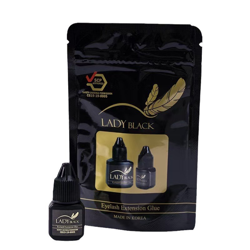 Corea del Sur Lady Black injerto de pegamento de pestañas plantación de pegamento de pestañas de secado rápido fuerte firmeza 5g