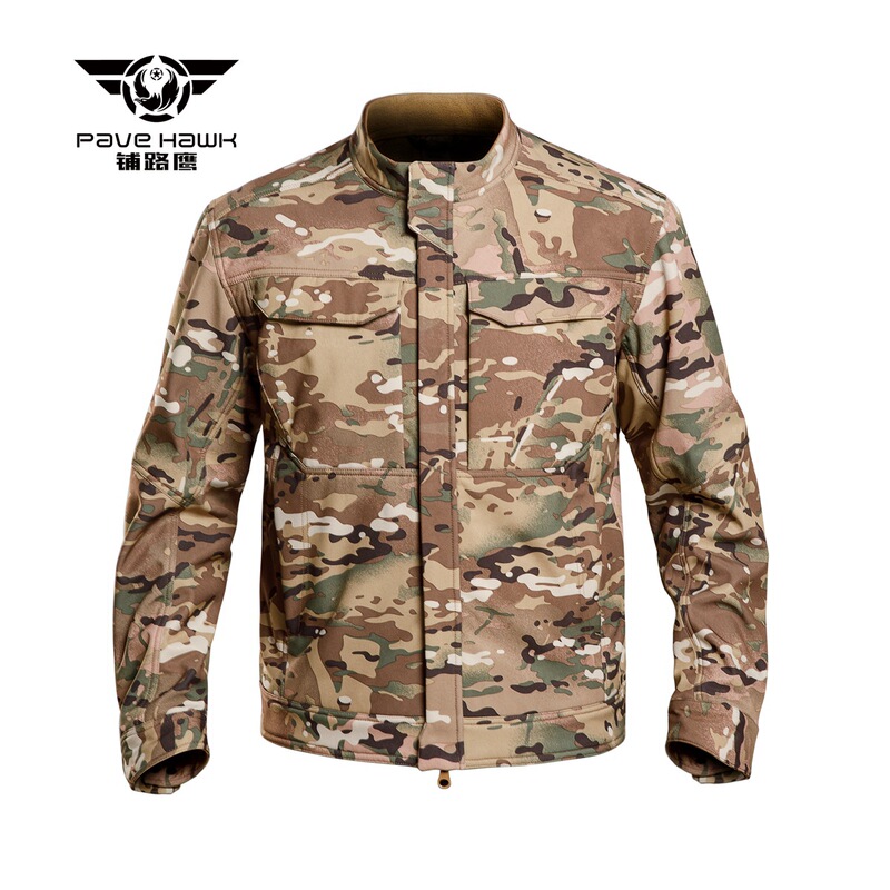 Paving Eagle broken front tactical soft shell coat shark skin soft shell jacket waterproof outdoor camouflage jacket PLY_71
