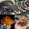 Organic orange natural ore, flashing round beads solar-powered, accessory