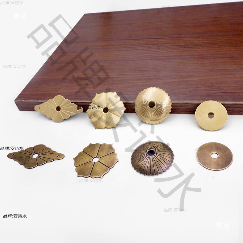 老式底片铜黄铜拉手古典仿古古建纯黄铜平垫圈配件垫片家具异形|undefined