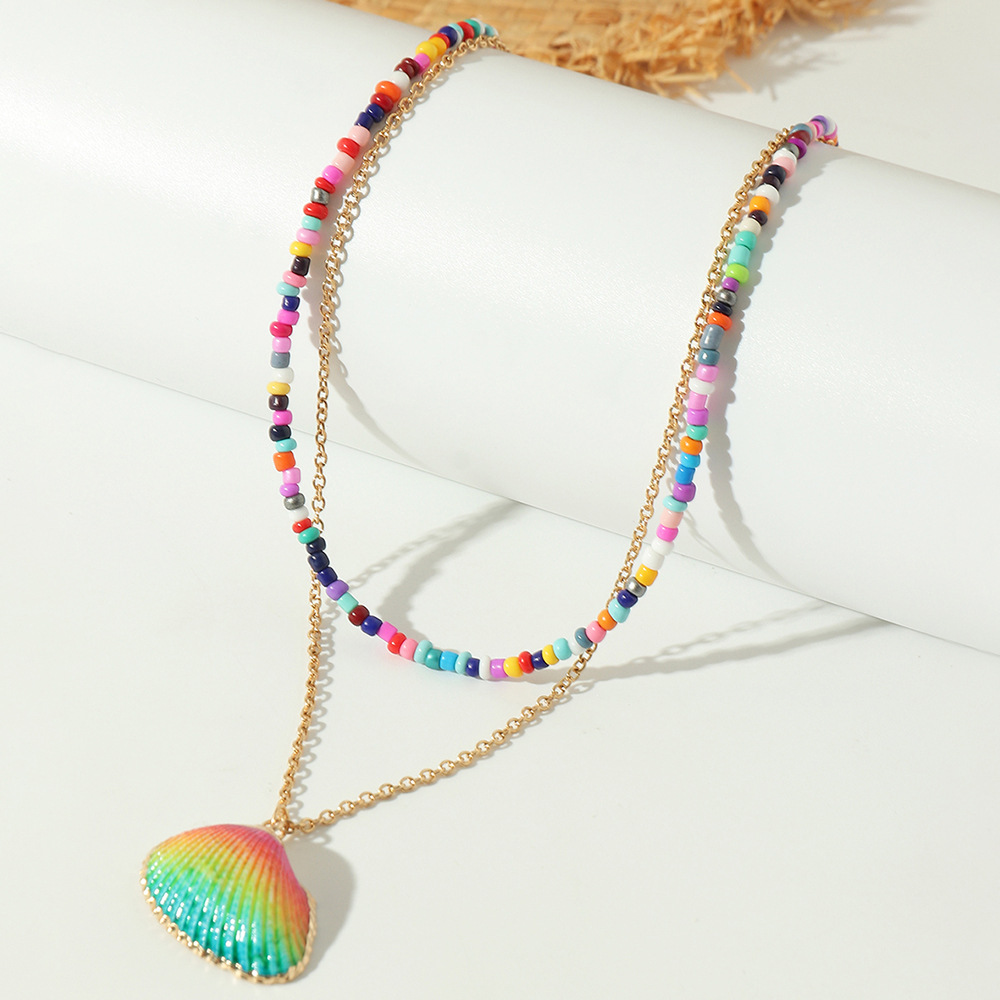 Fashion Candy Color Miyuki Beads  Conch Shell Necklace Wholesale Nihaojewelry display picture 3