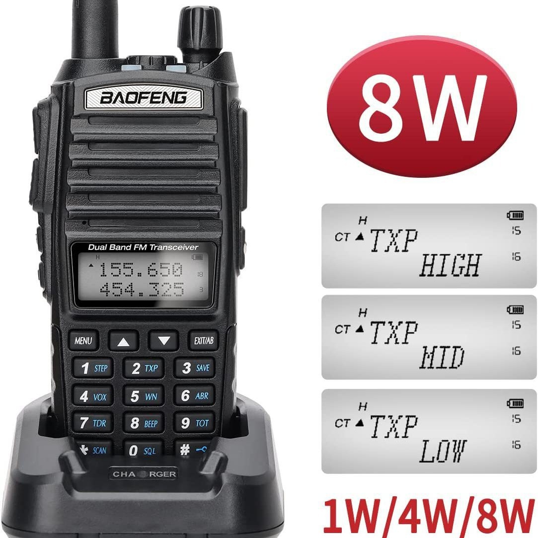 Baofeng baofeng uv82 walkie-talkie handstand doble segmento 8W de alta potencia al aire libre doble pantalla inalámbrica fábrica al por mayor