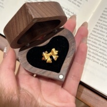 小红书爆款金色拉丝星光蝴蝶结戒指美日常小众时尚百搭一件代发