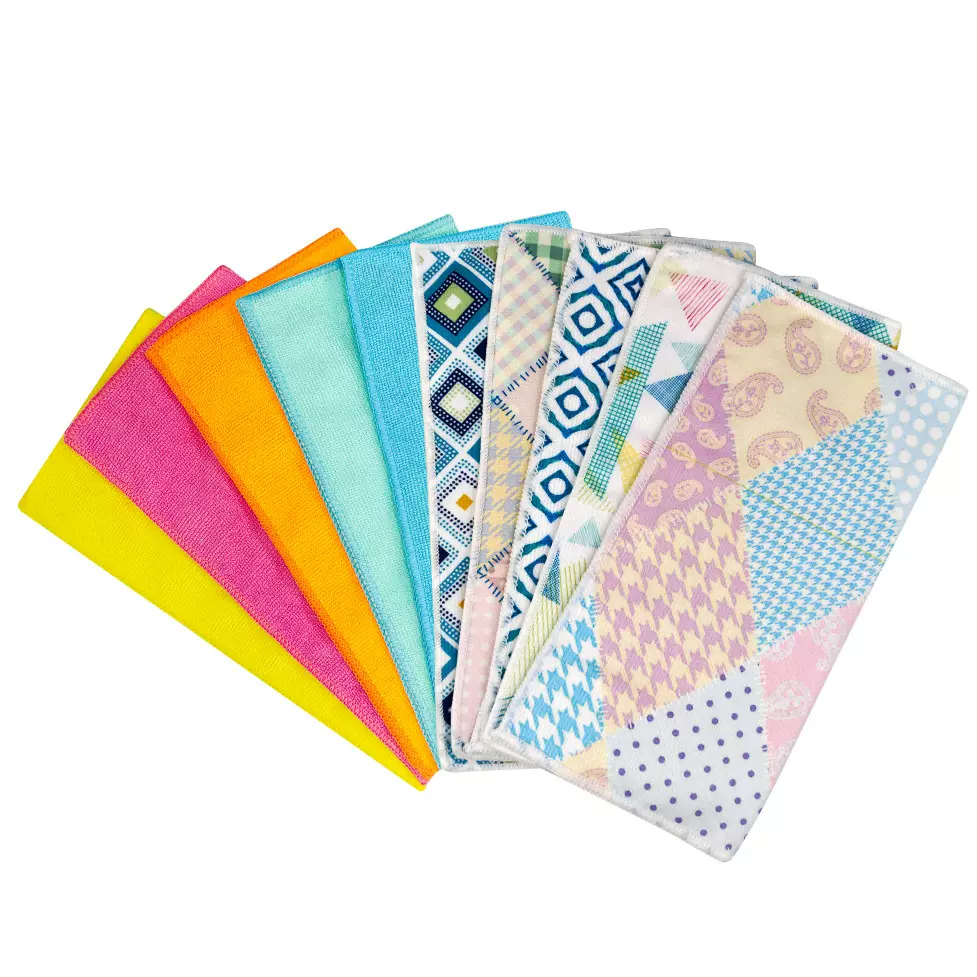 10pcs 跨境亚马逊热销超细纤维厨房专用抹布 百洁布洗碗巾可定制