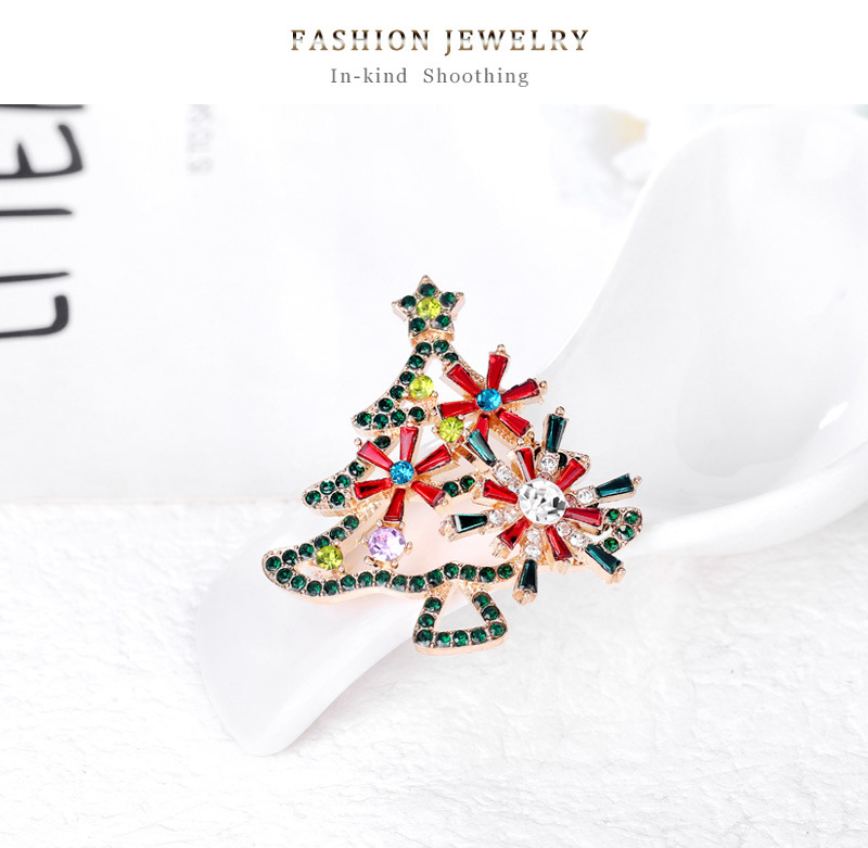 Fashion Christmas Tree Alloy Inlay Rhinestones Unisex Brooches display picture 7