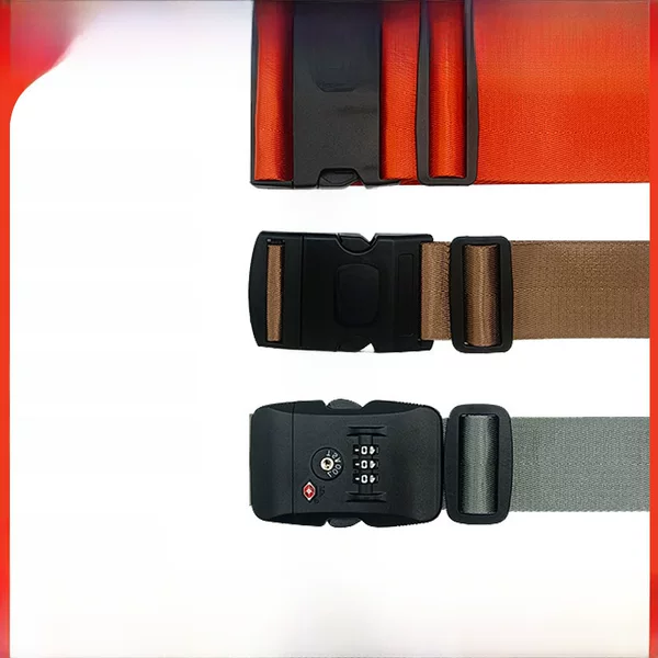 Cross-border Nylon One-word Luggage Belt Solid Color Buckle Luggage Strap Code Tsa Customs Lock Anti-theft Luggage