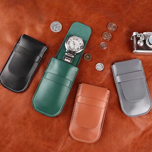 Simple Portable PU Leather Watch Bag Flip Scratch-resistant Watch Storage Leather Case Universal Quartz Watch Case