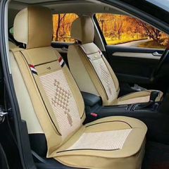 完全にシングルシートの自動車のクッションの皮革を囲んで氷の糸の中国の結び目の編み物の座席カバーをつなぎ合わせます。