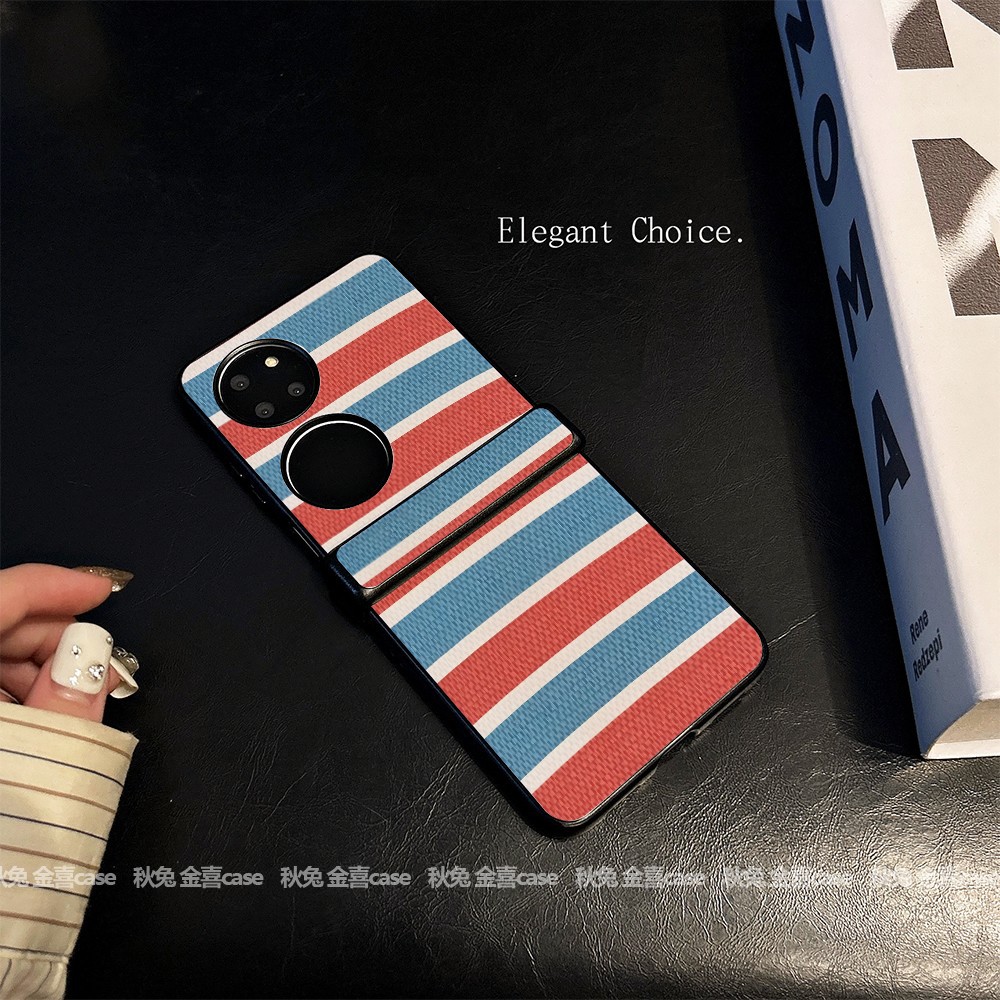 红白蓝编织袋适用华为pocket2手机壳折叠屏新款p50pocket保护套no