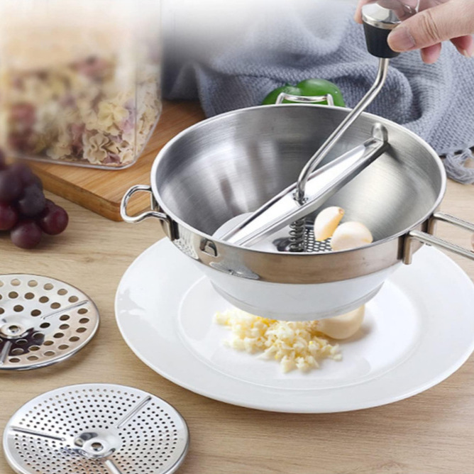 Batidora de alimentos de acero inoxidable, procesador de alimentos para bebés, vegetales y frutas, triturador de mermelada y puré de patatas, triturador manual de puré de patatas, en stock.