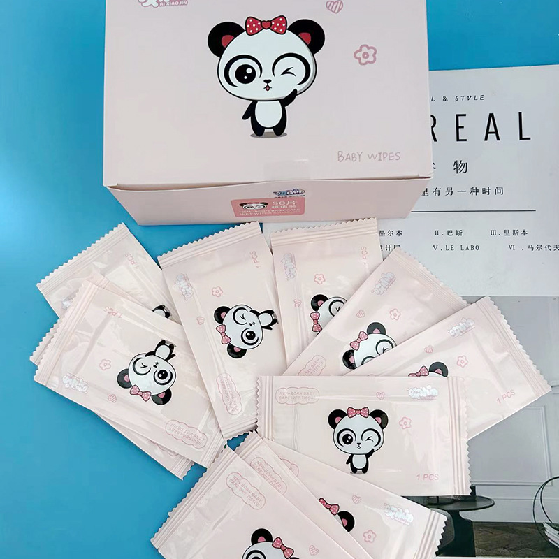 50片單片獨立包裝濕巾嬰兒手口清潔濕紙巾一次性便攜小包濕巾兒童