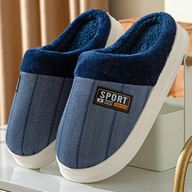 Zapatillas de otoño e invierno al aire libre de los hombres interior espesado 2023 hogar lana forrado Zapatillas de algodón par de las mujeres simples Zapatillas de lana
