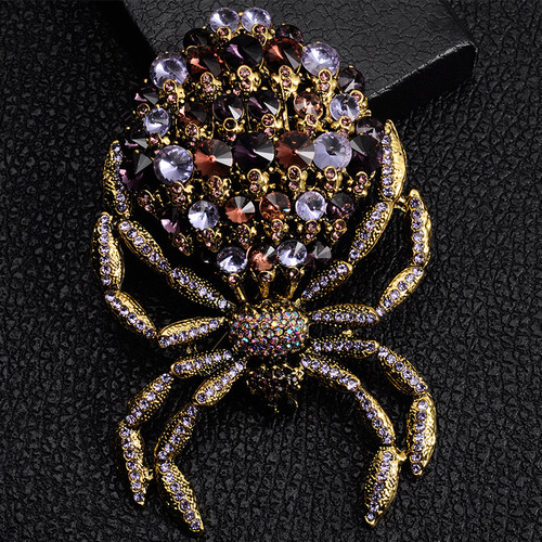 New eBay listing: Vintage European and American-style spider brooch—creative, oversized insect-inspired corsage, trendy accessory, and collar pin—wholesale available