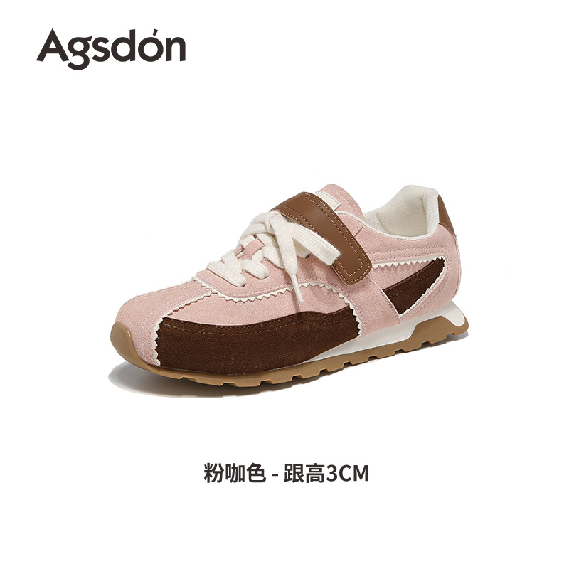 Augu Lion Blue Zapatos de entrenamiento para mujeres 2025 otoño nuevo estilo de ballet de suela gruesa Gump zapatos de skate casuales