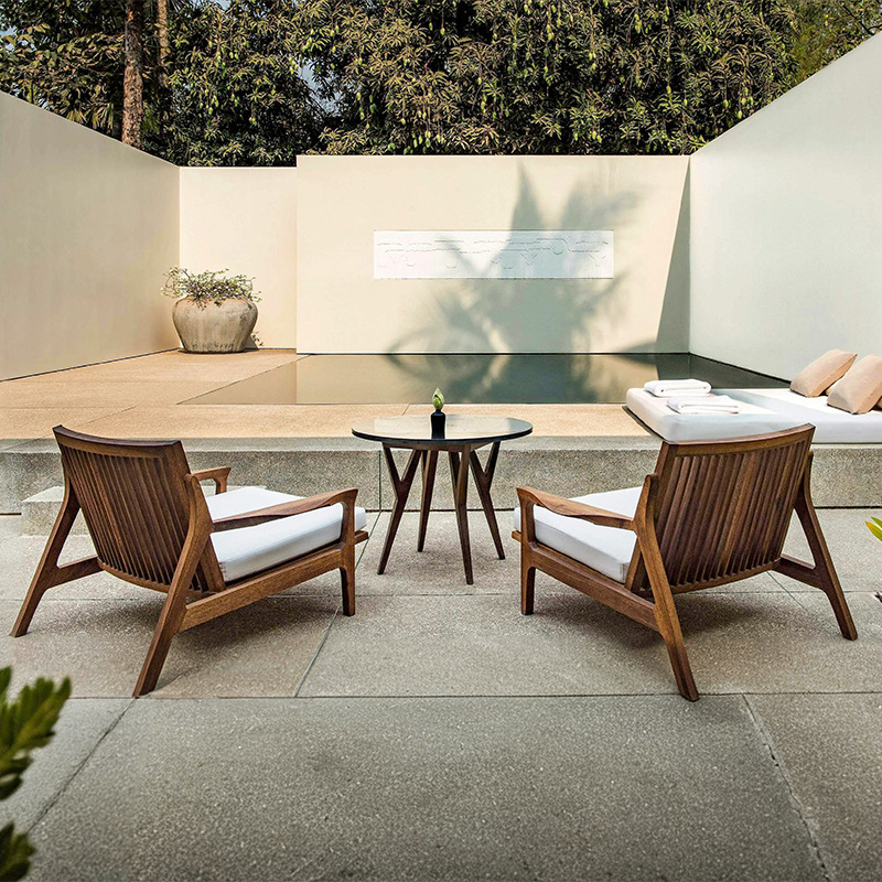 Sofá de teca al aire libre patio jardín hotel villa ocio al aire libre muebles impermeables de teca protector solar