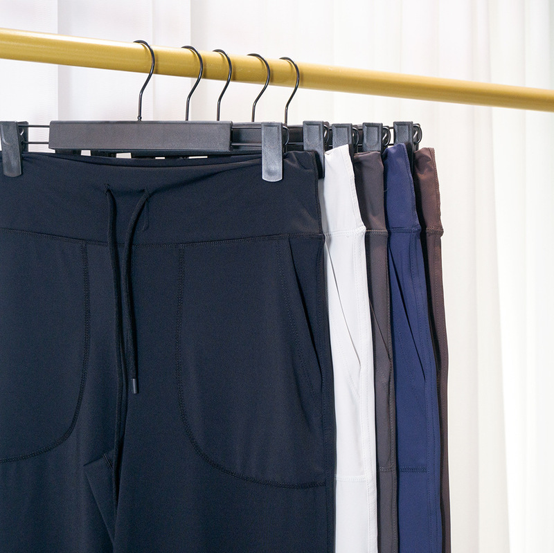 New Style Yoga Pants for Women, Straight Wide-Leg Drawstring Pants, European and American Camping Style, High-Waisted, Slimming, Drapey, Loose Narrow Long Pants