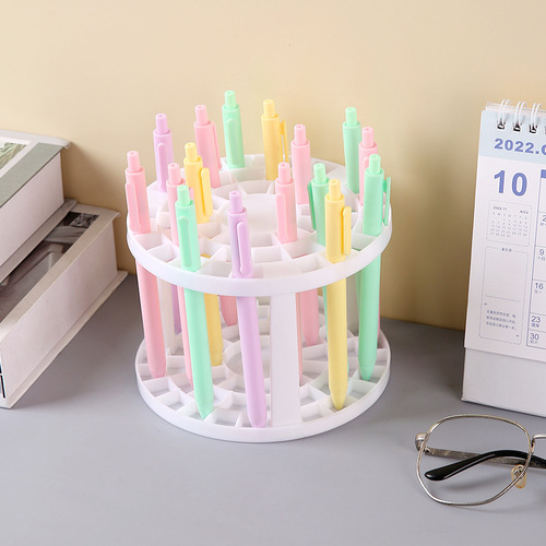 Creative makeup brush storage rack porous pen holder large capacity round pen holder plastic paintbrush holder storage tube