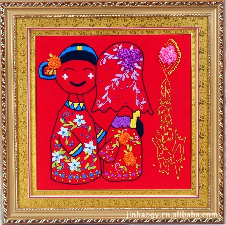 Bordado a mano DIY cinta bordado colgante pintura principiante bordado punto de cruz sala de estar pintura decorativa Lu bordado niños pequeña pintura colgante