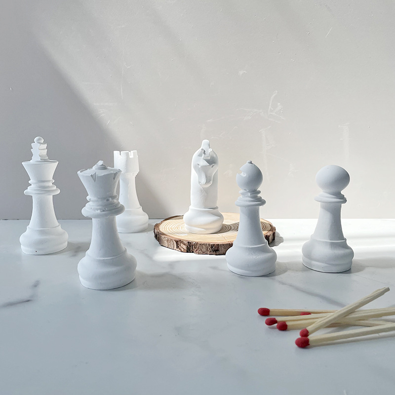 Jiahuimei ajedrez aromaterapia vela molde de silicona piezas de ajedrez DIY fragante piedra yeso epoxi decoración herramienta abrasiva