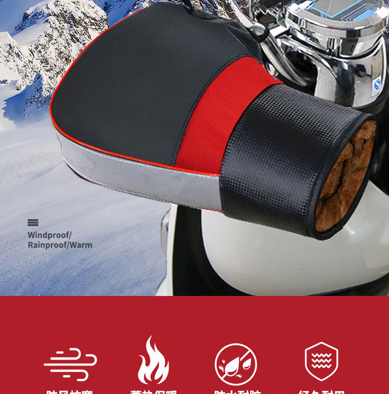 Motorcycle Handlebar Cover to Keep Warm in Winter, Battery Car Windshield Gloves, Windproof Handlebar Cover, Thickeneded Warm Electric Handlebar Cover