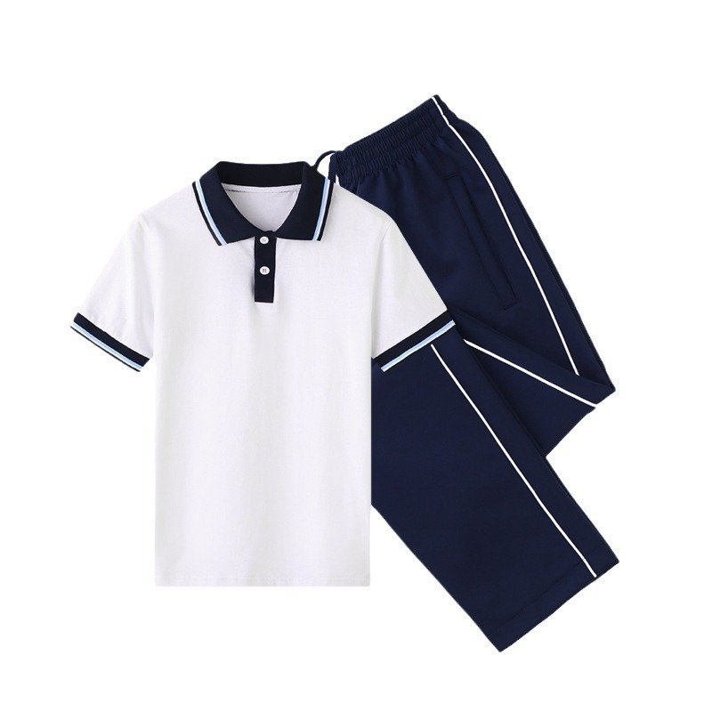 Uniforme de escuela de verano, pantalones de manga corta, ropa deportiva de escuela secundaria, ropa de escuela secundaria, ropa de clase de manga corta, chaqueta de verano