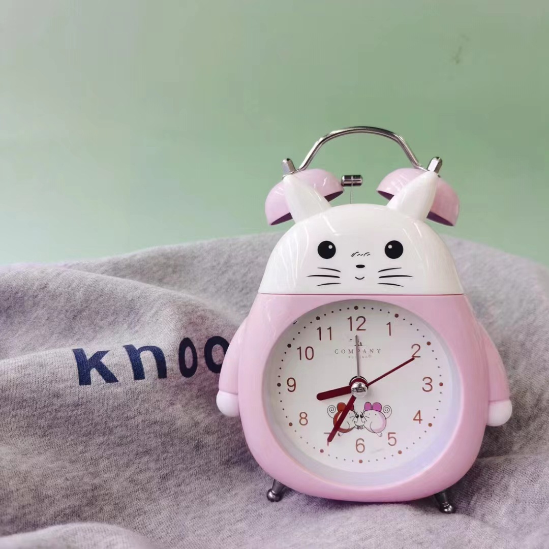 Directo de fábrica lindo animal gatito campana reloj despertador estudiante niños mudo reloj creativo al por mayor tipo despertador
