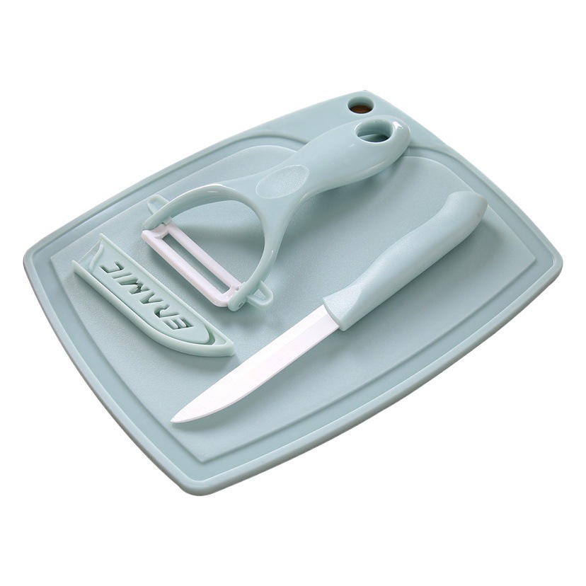 Juego de cuchillos de cerámica para frutas, juego de tres piezas, cuchillo multifuncional para el hogar, cuchillo creativo para comida de bebé, juego de cuchillos para pelar.