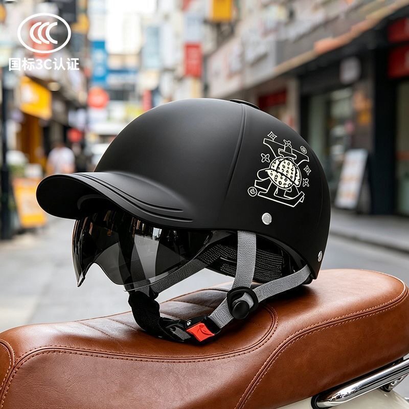 New national standard certified safety helmet for electric vehicles, sun protection, universal for battery motorcycles, duckbill cap, all-season safety helmet, half helmet