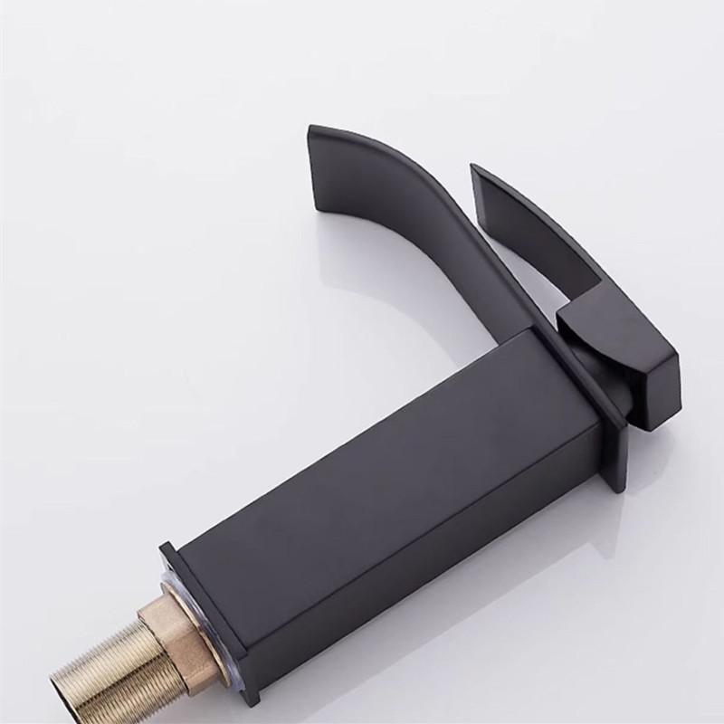 Grifo de baño en cascada de acero inoxidable – mezclador de agua fría y caliente para lavabo