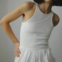 Dry Crane Spring and Summer New Japanese Minimalist Fashion Basic T-shaped Backless Top Slimming Body-fitting No Pressure Innerwear Top