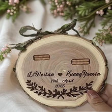 原木创意对戒盒求婚钻戒盒婚礼森系戒枕首饰收纳实木戒指托盘