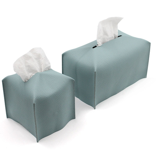 Square leather tissue set Japanese and Korean tissue box leather tissue storage box restaurant tissue box
