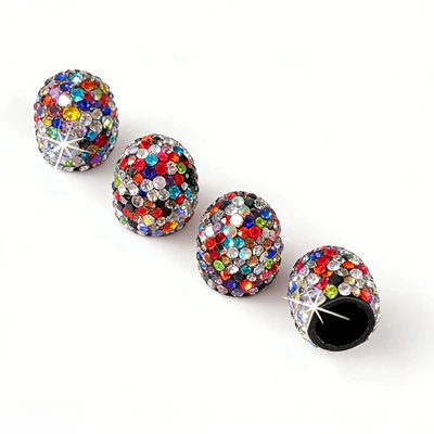 valve – Car Tire Valve Caps with - black-colored-diamonds-pack-of-4