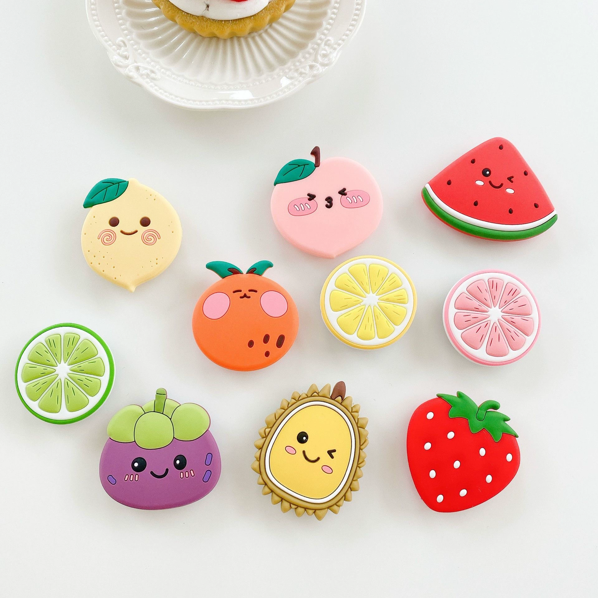 Мультяшный держатель подушки безопасности с тропическими фруктами для просмотра видео, ленивый настольный держатель, артефакт, милый выдвижной держатель для мобильного телефона